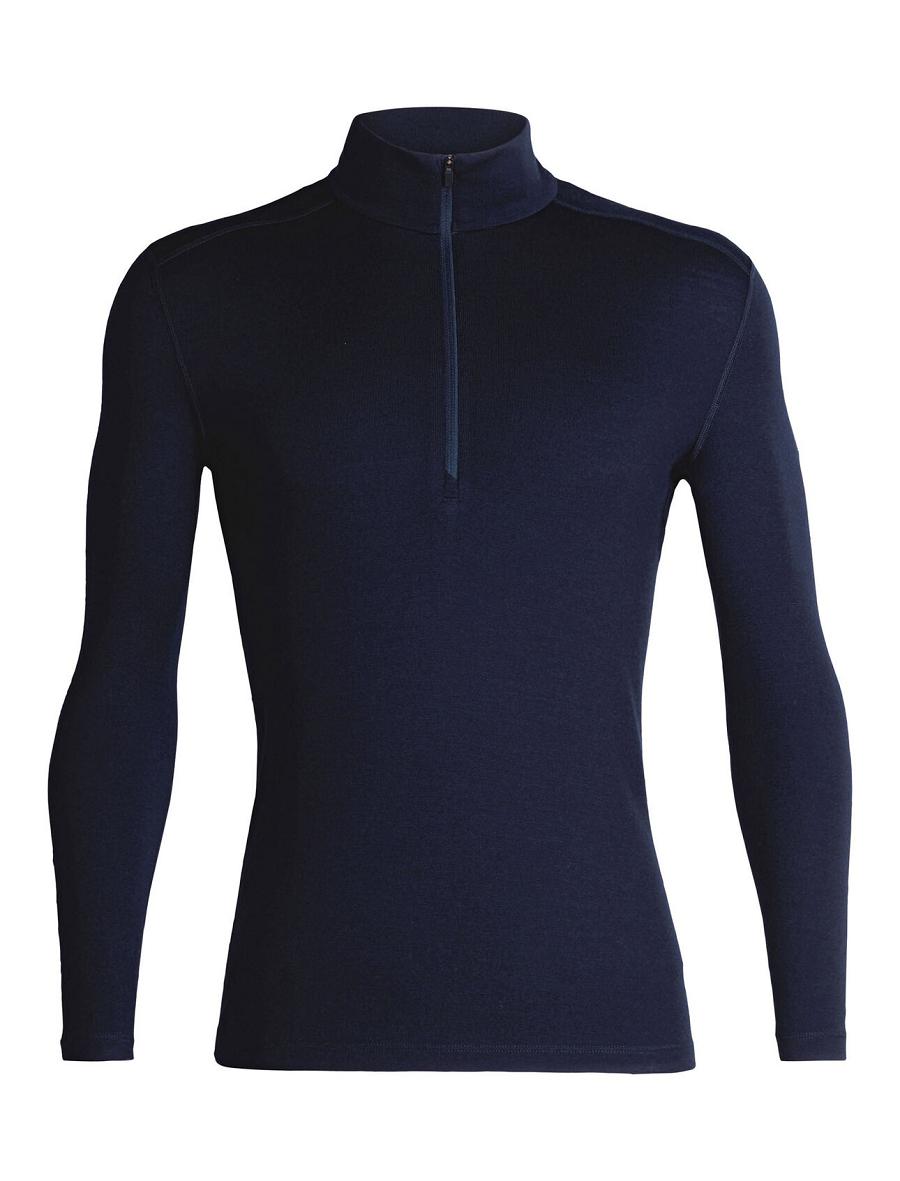 Icebreaker Merino 260 Tech Long Sleeve Half Zip Thermal Top Férfi Base Layers Sötétkék | HU 1385OKIR